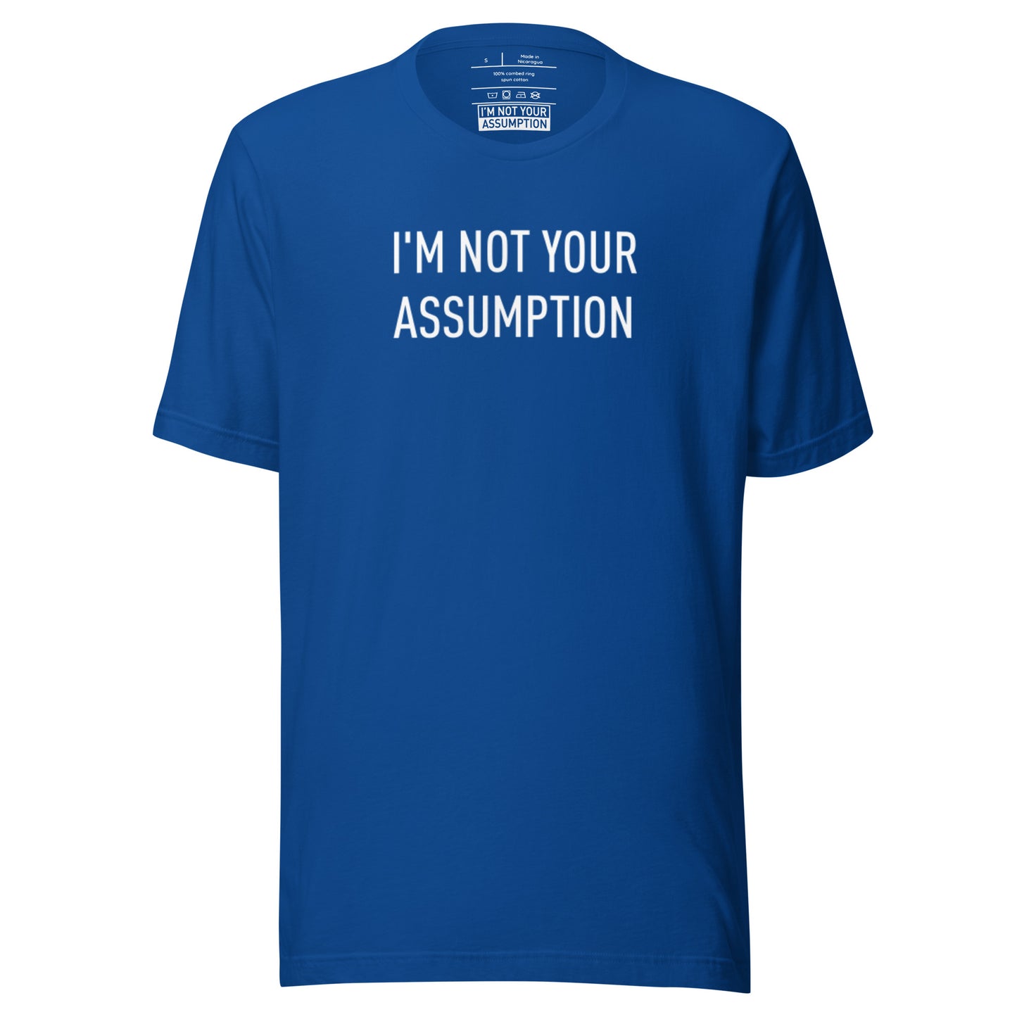 Gender Neutral Royal Blue SS Tee-Shirt with White Logo Print
