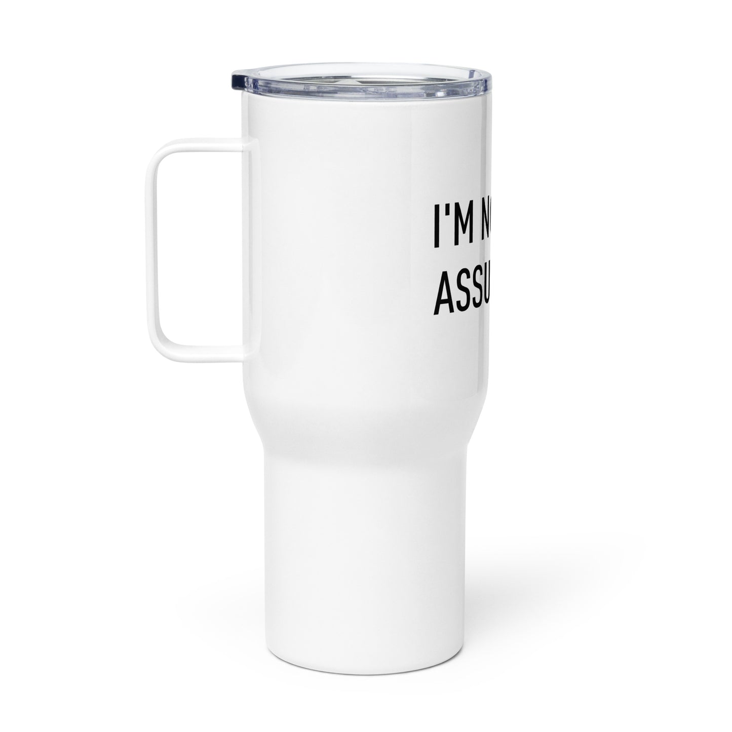 Travel mug with a handle