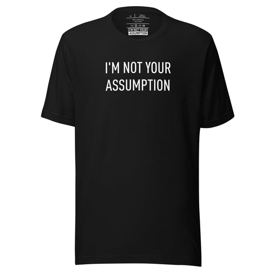 Gender Neutral Black SS Tee Shirt with White Logo Print