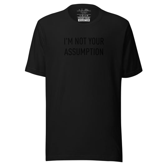 Gender Neutral Black SS Tee Shirt with Black Logo Print