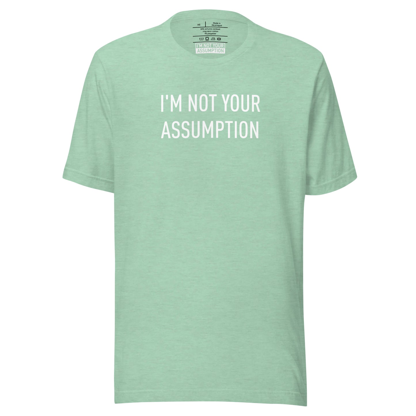 Gender Neutral Mint SS Tee Shirt with White Logo Print