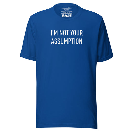 Gender Neutral Royal Blue SS Tee-Shirt with White Logo Print