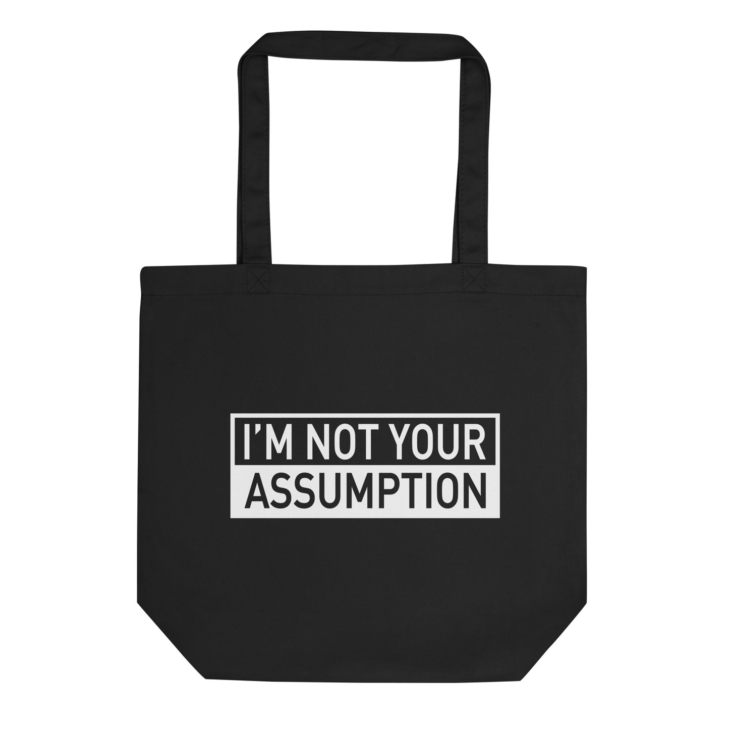 Black Tote Bag with White Printed Logo